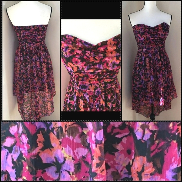 Charlotte Russe strapless floral dress M 6/7 - Picture 1 of 10